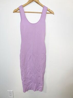 Super Down midi lavender purple ribbed tank top fitted bodycon summer dress